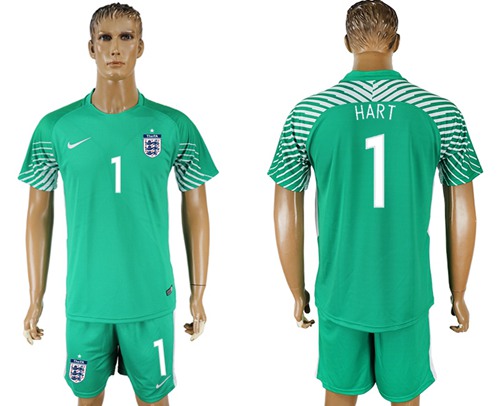 England #1 Hart Green Goalkeeper Soccer Country Jersey - Click Image to Close